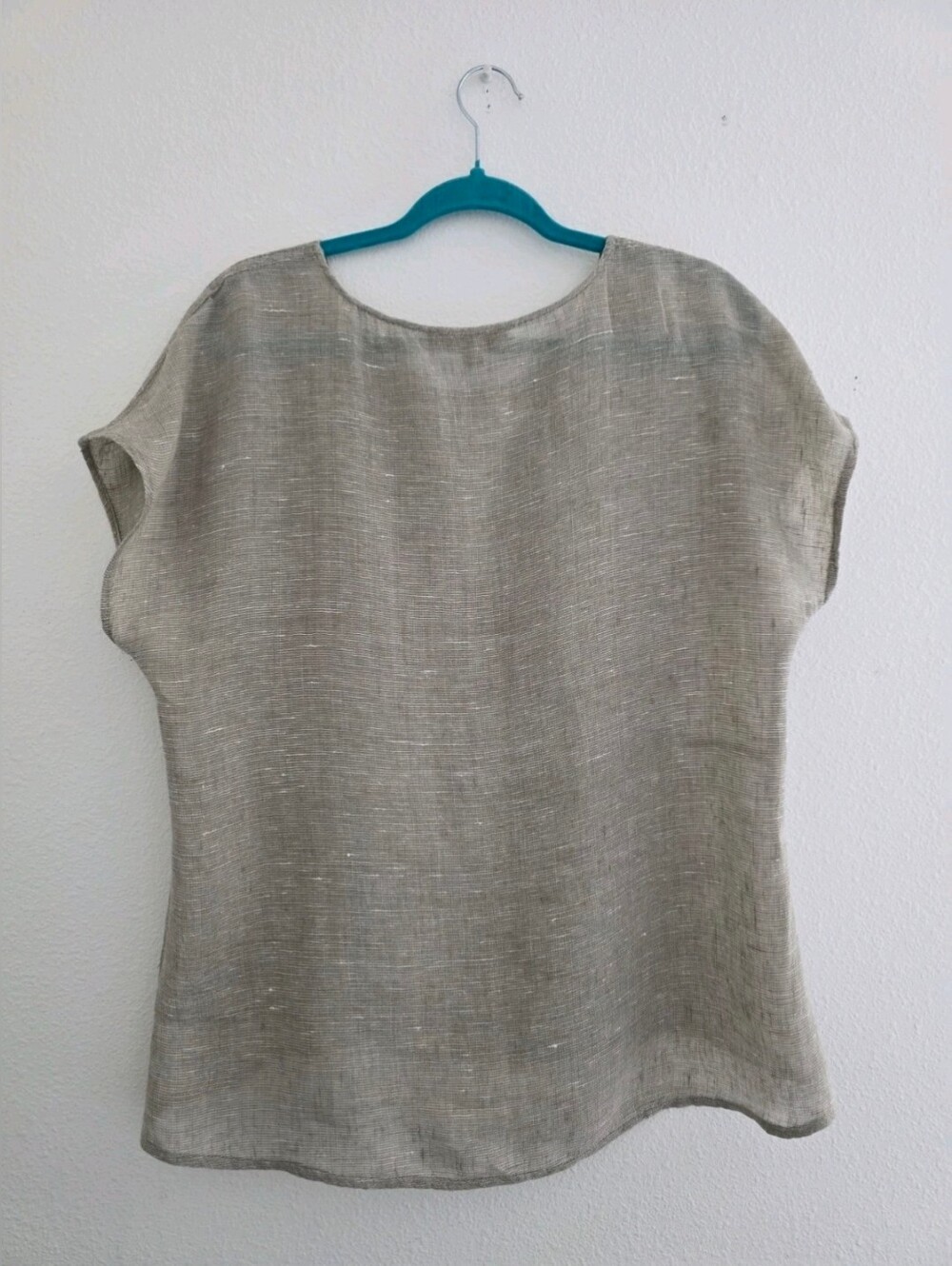 Flax by Jeanne Engelhart Aria Tee In Beige Lightweight Sheer Linen Gauze Sz M - Picture 3 of 12